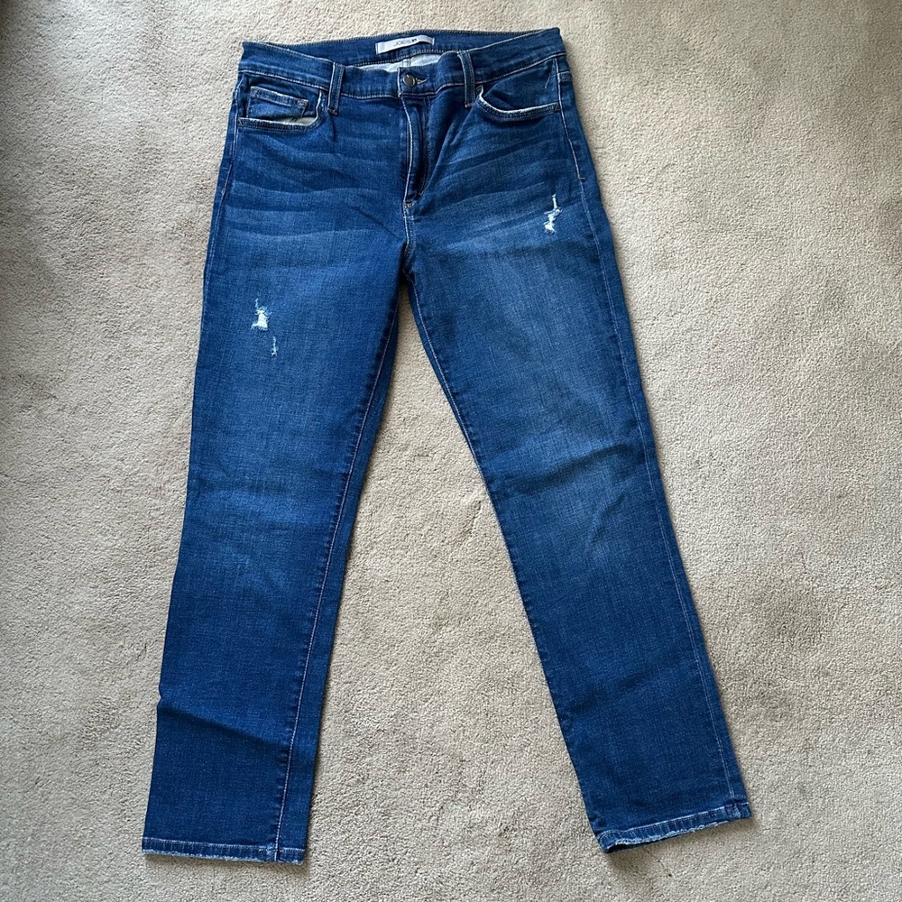 Joe's Lara Mid Rise Distressed Straight Ankle Jeans size 31